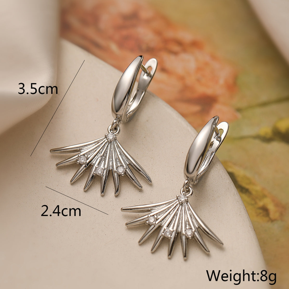 1 Pair Elegant Bow Knot Zircon Inlay Copper Drop Earrings