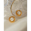 1 Pair Modern 18k Gold Plated Stainless Steel Pearl Stud Earrings