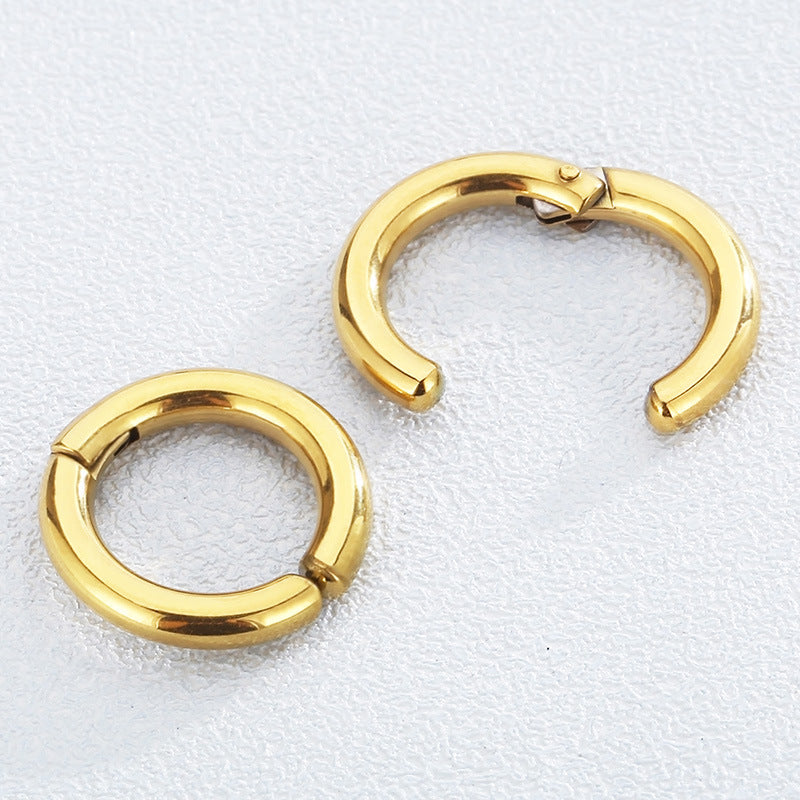 "Minimalist Stainless Steel Round Earrings for Men and Women - Fashion Ear Clips"