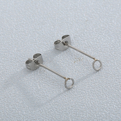 "Stainless Steel Geometric Round Stud Earrings for Women"