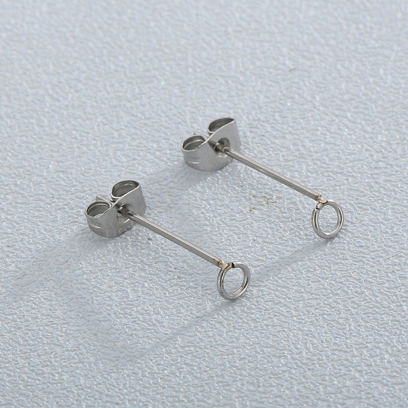 "Stainless Steel Geometric Round Stud Earrings for Women"