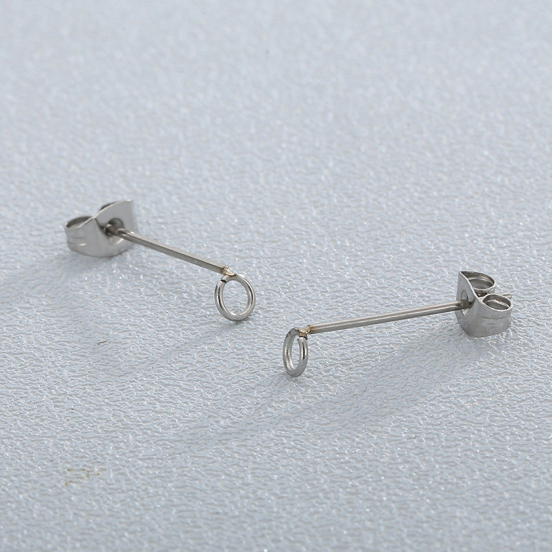 "Stainless Steel Geometric Round Stud Earrings for Women"