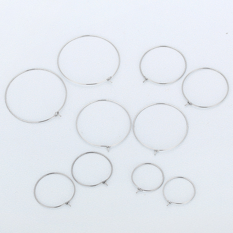 "Minimalist Stainless Steel Round Hoop Earrings for Women - DIY Jewelry Accessories with Pendant Option"