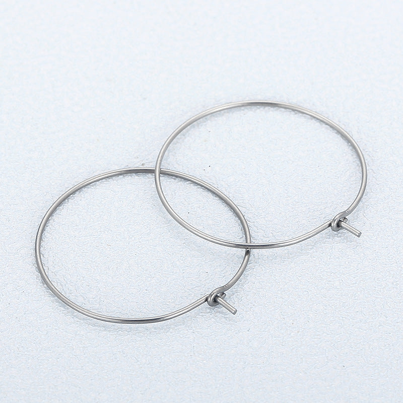 "Minimalist Stainless Steel Round Hoop Earrings for Women - DIY Jewelry Accessories with Pendant Option"
