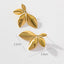 1 Pair Classic Leaf Dragonfly 18K Gold Plated Stainless Steel Hoop Earrings