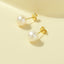 1 Pair Minimalist 18k Gold Plated Freshwater Pearl Round Ear Studs