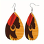 Bohemian African Style PU Leather & Acrylic Water Drop Earrings