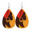 Bohemian African Style PU Leather & Acrylic Water Drop Earrings