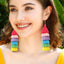 Bohemian Rainbow Tassel Drop Earrings - Vintage Long Handmade Statement Jewelry