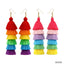 Bohemian Rainbow Tassel Drop Earrings - Vintage Long Handmade Statement Jewelry