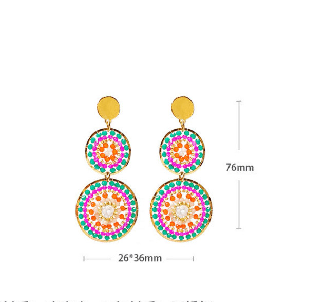 Bohemian Geometric Glass Seed Bead Handmade Earrings