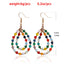 Bohemian Geometric Crystal Beaded Drop Earrings