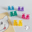 1 Pair Cartoon Bear Resin Rings and Candy Color Bear Stud Earrings for Women