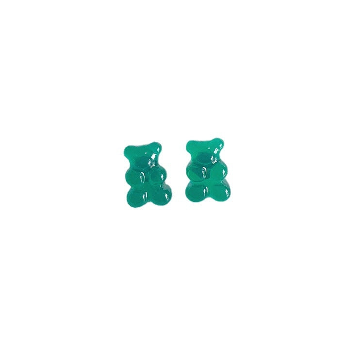 1 Pair Cartoon Style Bear Plastic Resin Women's Rings Earrings