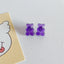 1 Pair Cartoon Bear Resin Rings and Candy Color Bear Stud Earrings for Women