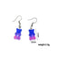 Cartoon Bear Resin Women's Earrings - Colorful Transparent Purple Hook Design