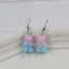 Cartoon Bear Resin Women's Earrings - Colorful Transparent Purple Hook Design