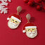 Cartoon Santa Claus Pearl Drop Earrings with Enamel Floral Snowman Design