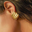 1 Pair Geometric 18K Gold Plated Stainless Steel Hammered Texture Earrings