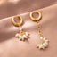 1 Pair Fashion Asymmetrical Imitation Pearl Copper Chain Drop Earrings