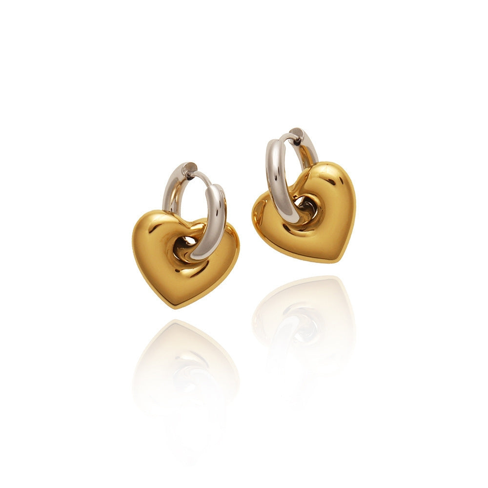 1 Pair Casual Elegant Heart Shape 201 Stainless Steel 304 Stainless Steel Titanium Steel 18K Gold Plated Gold Plated Drop Earrings