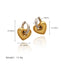 1 Pair Elegant Heart Shape 18K Gold Plated Stainless Steel Drop Earrings