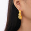 1 Pair Bohemian Water Droplet 18K Gold Plated Copper Earrings