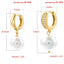 1 Pair Elegant Round Inlay Copper Pearl Zircon 18K Gold Plated Drop Earrings