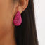 Pair of Geometric Rhinestone Teardrop Stud Earrings