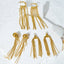 1 Pair Casual Hawaiian C Shape 14K Gold Plated Stainless Steel Tassel Drop Earrings