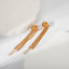 1 Pair Casual Hawaiian C Shape 14K Gold Plated Stainless Steel Tassel Drop Earrings