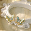 1 Pair Retro Butterfly Enamel Zircon 18K Gold Plated Earrings with 925 Silver Post