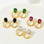 1 Pair Minimalist Zircon Inlay 304 Stainless Steel 16K Gold Plated Ear Studs