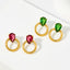 1 Pair Minimalist Zircon Inlay 304 Stainless Steel 16K Gold Plated Ear Studs