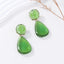 1 Pair Vintage Geometric Water Droplet Resin Enamel Drop Earrings