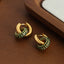 1 Pair Casual Simple Style Circle Plating Inlay Titanium Steel Artificial Diamond 18K Gold Plated Hoop Earrings