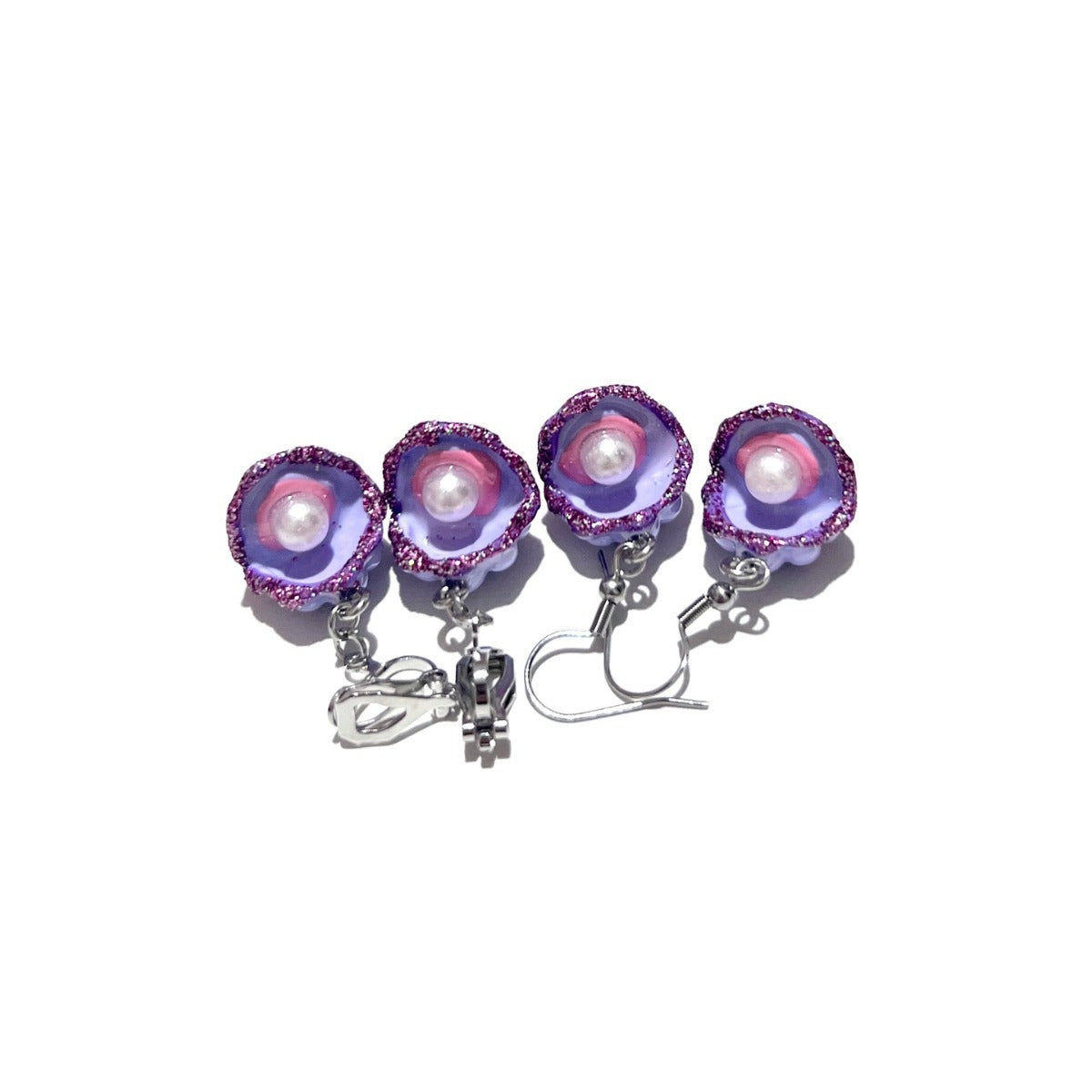 1 Pair Casual Coconut Resin Pearl Drop Earrings