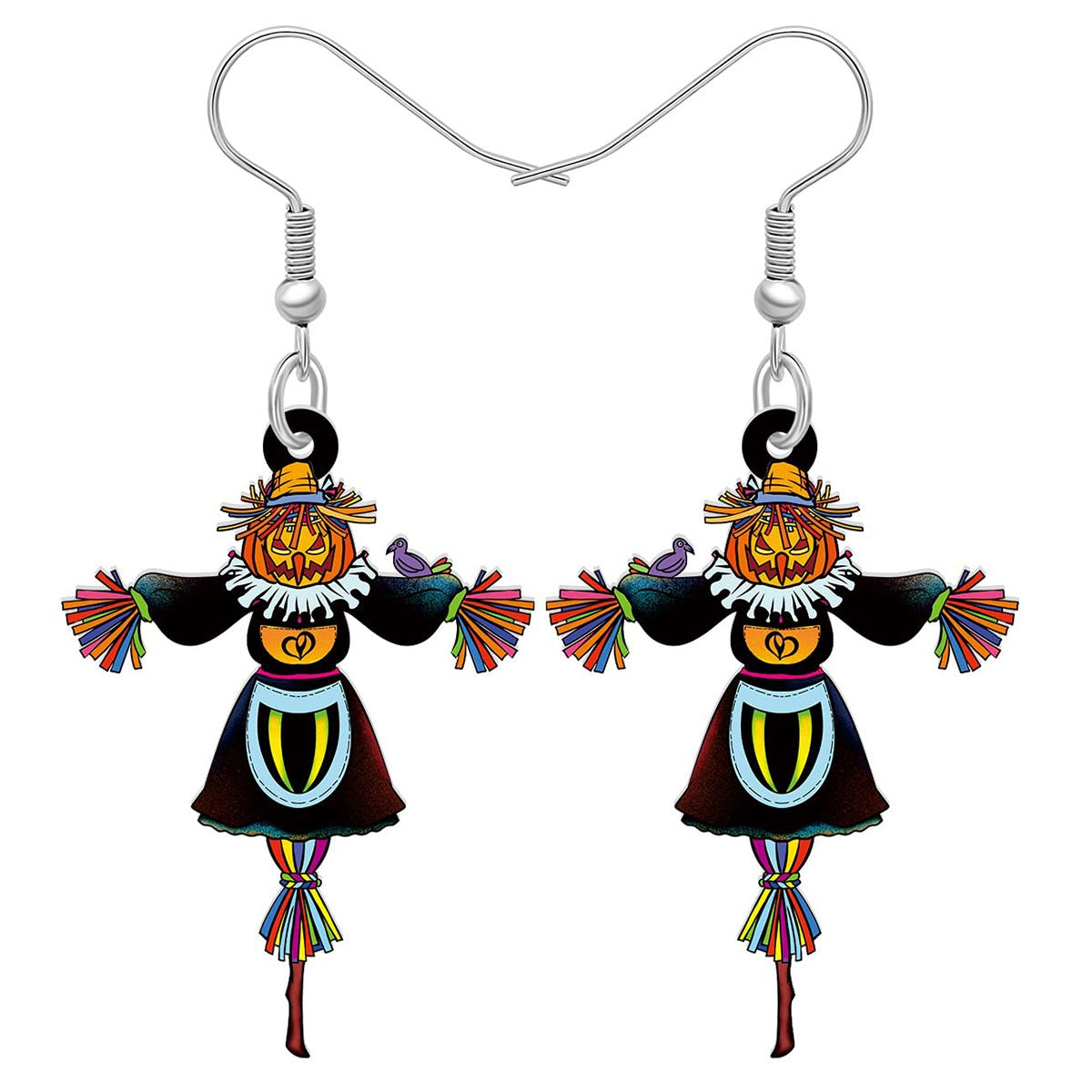 1 Pair Casual Geometric Acrylic Pumpkin Drop Earrings for Halloween