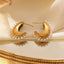 1 Pair Minimalist Geometric Imitation Pearl Gold-Plated Titanium Steel Earrings