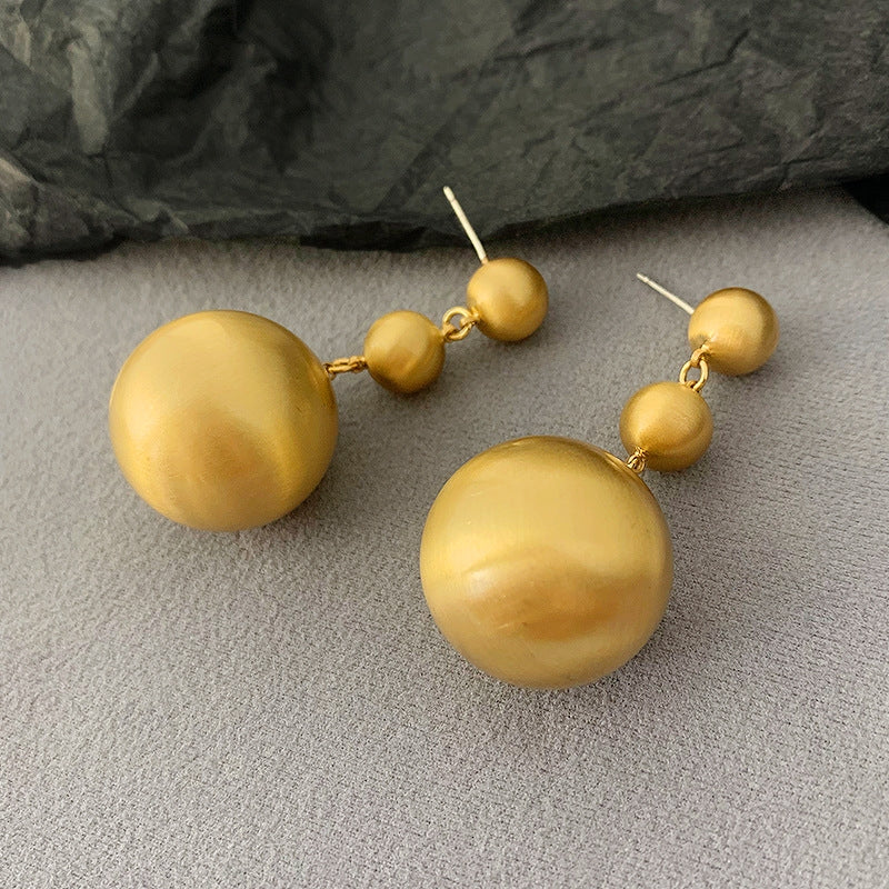 1 Pair Minimalist Geometric Copper Ball Drop Earrings