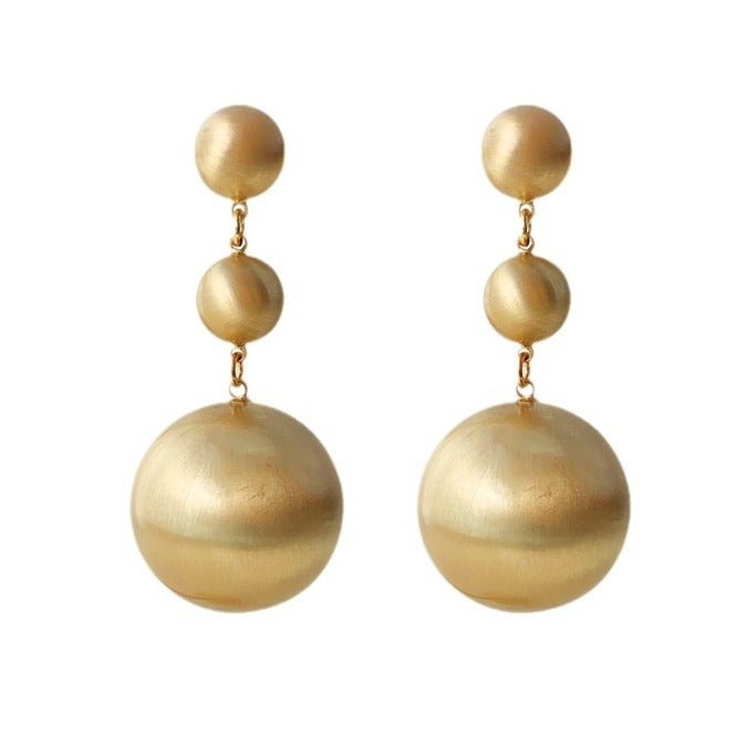 1 Pair Minimalist Geometric Copper Ball Drop Earrings