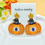 1 Pair Halloween Geometric Pumpkin Acrylic Drop Earrings