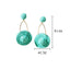 1 Pair Bohemian Raffia Woven Geometric Metal Drop Earrings