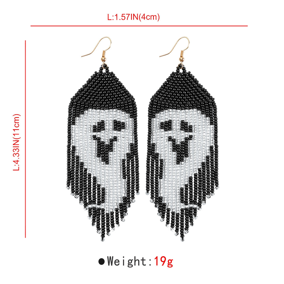 Casual Pumpkin Ghost Beaded Acrylic PU Leather Halloween Drop Earrings