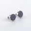 1 Pair Minimalist Round Stainless Steel Natural Stone Stud Earrings