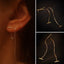 1 Pair Minimalist Titanium Steel Threader Earrings with Long Box Chain Tassel
