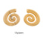 1 Pair Geometric Wing Shell Titanium Steel 18K Gold Plated Ear Studs