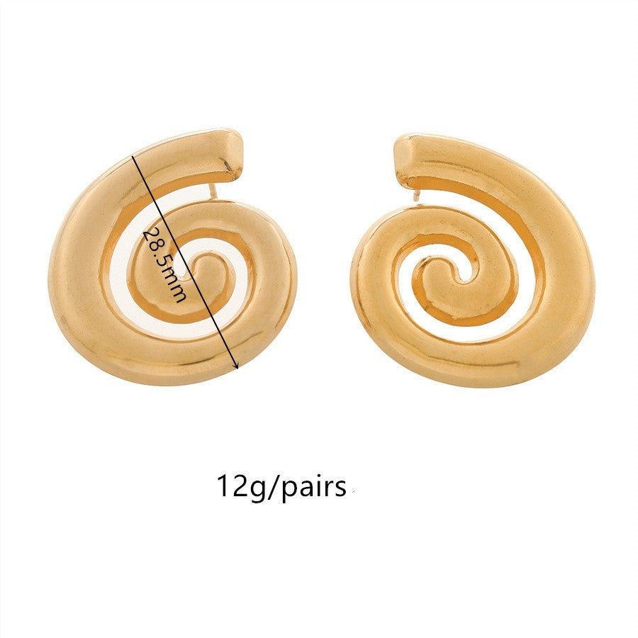 1 Pair Geometric Wing Shell Titanium Steel 18K Gold Plated Ear Studs