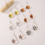 Pair of Casual Sports Letter Print Wood Drop Earrings - Basketball & Football Design