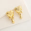 1 Pair Minimalist Heart Shape 24K Gold Plated Copper Stud Earrings